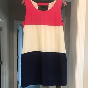 Sleeveless color block dress